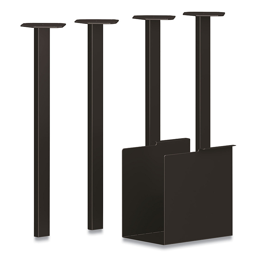 HON Coze Writing Desk Post Legs with U-Storage Compartment, 5.75" x 28", Black, 4 Legs/Set (HONHLCPL29USP71)