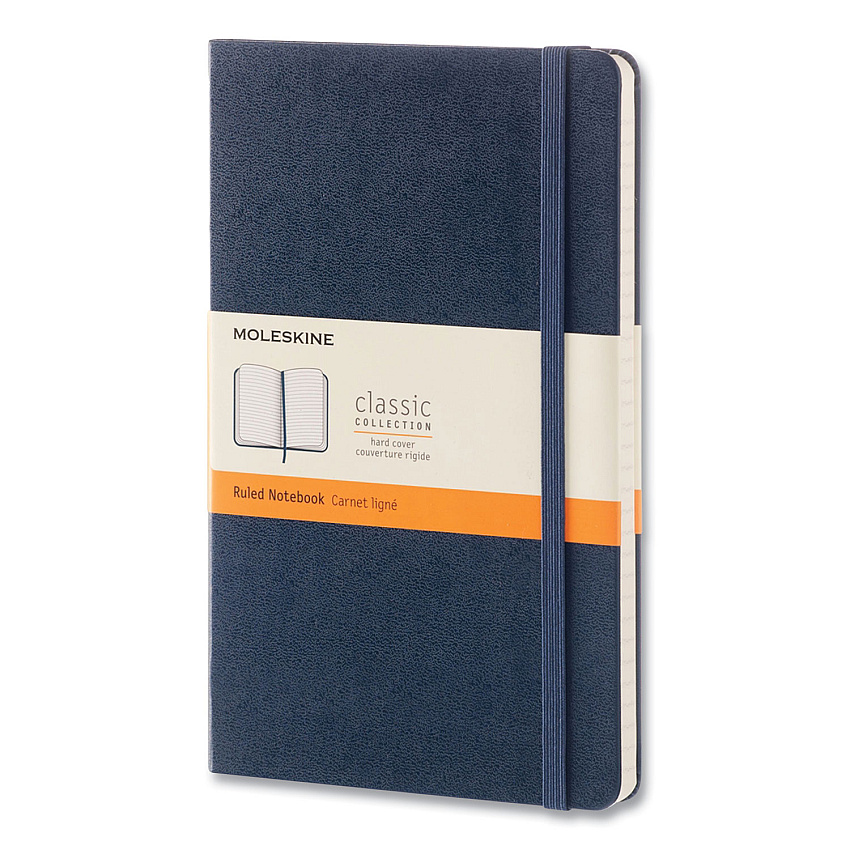Moleskine Classic Collection Hard Cover Notebook, 1-Subject, Dotted Rule, Sapphire Blue Cover, (240) 8.25 x 5 Sheets (HBG893601)