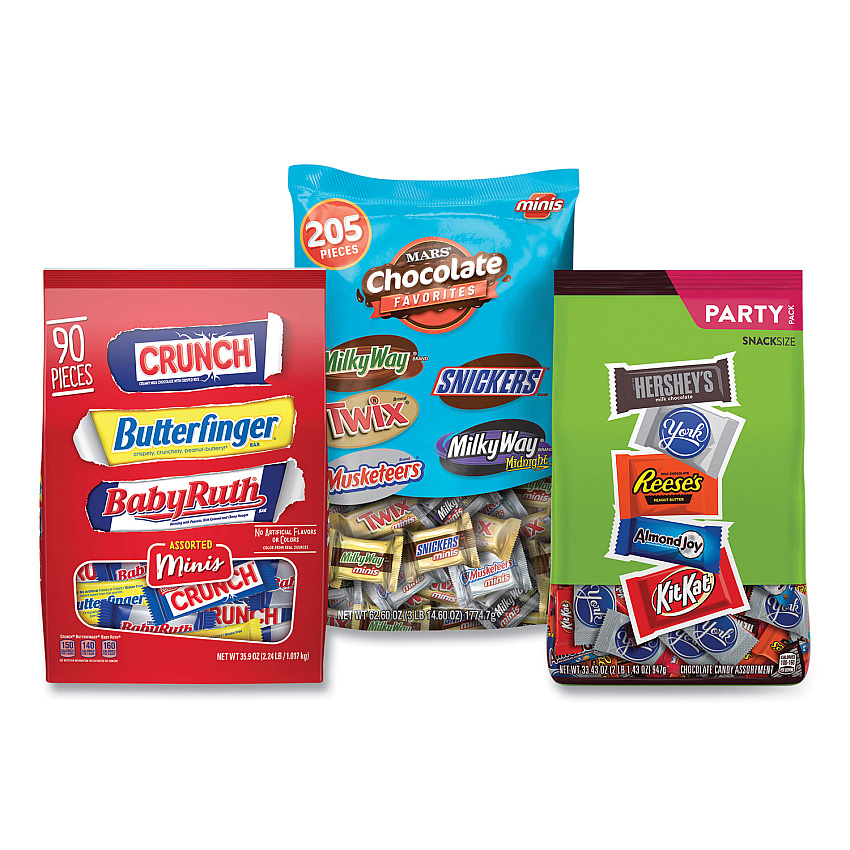 National Brand All Time Favorites Minis Mix, Hersheys/Mars/Nestle, 3 Bags, 8.84 lbs Total/Carton (GRR600B0005)