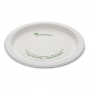 Pactiv Evergreen EarthChoice Pressware Compostable Dinnerware, Plate, 6" dia, White, 750/Carton (PSP06EC)