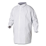 KleenGuard A20 Breathable Particle Protection Lab Coat, Hook and Loop Closure/Elastic Wrists/No Pockets, Large, White, 30/Carton (KCC35620)