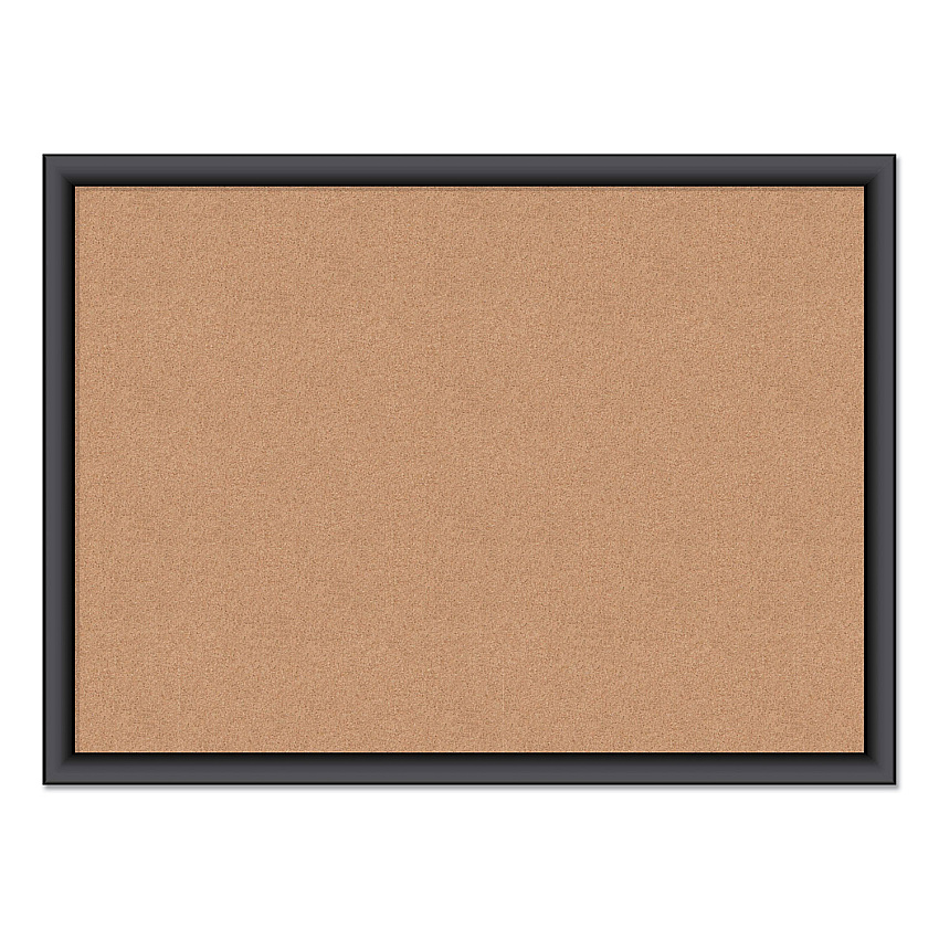 U Brands Cork Bulletin Board, 23 x 17, Tan Surface, Black Frame (UBR026U0001)