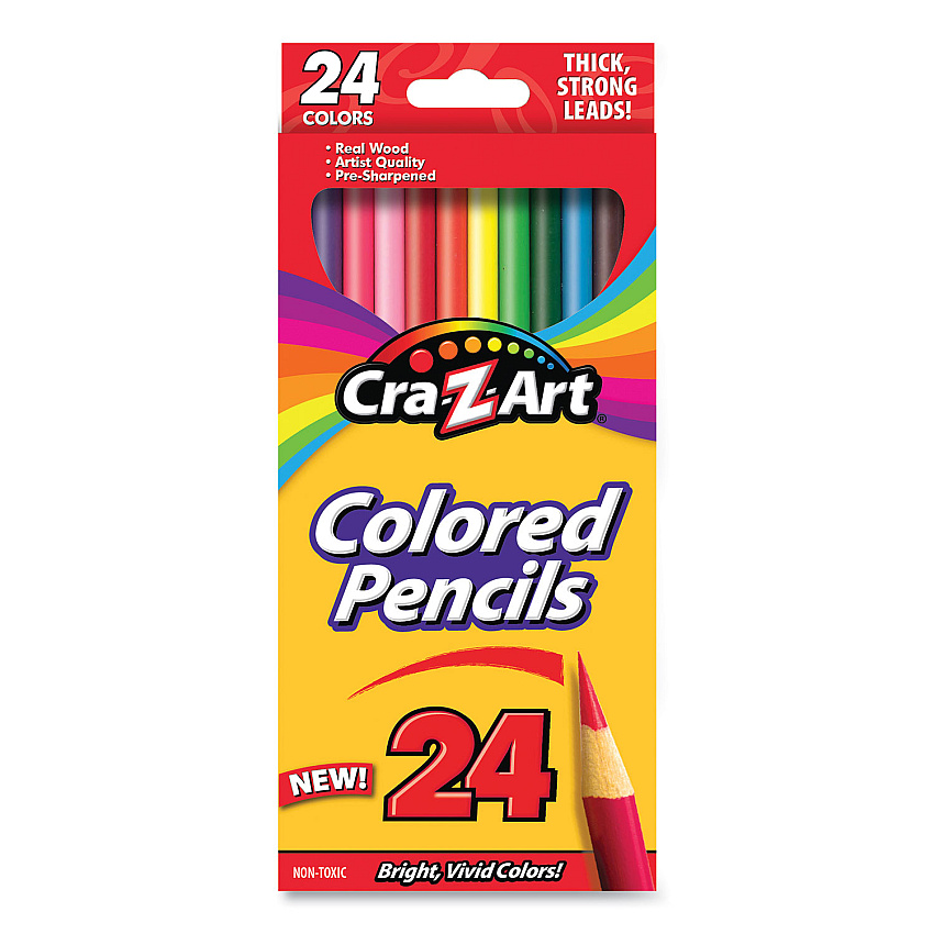 Cra-Z-Art Colored Pencils, 24 Assorted Lead and Barrel Colors, 24/Pack (CZA1040348)