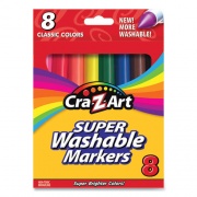 Cra-Z-Art Super Washable Markers, Broad Bullet Tip, Assorted Colors, 8/Set (1000024)