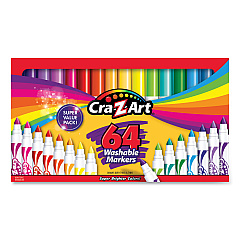 Cra-Z-Art Washable Markers, Broad Bullet Tip, Assorted Colors, 64/Set (CZA013424)