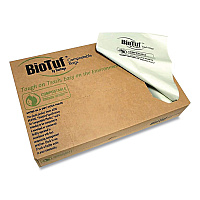Heritage Biotuf Compostable Can Liners, 33 gal, 0.9 mil, 33" x 39", Light Green, 25 Bags/Roll, 8 Rolls/Carton (HERY6639TER01)
