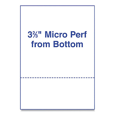 Alliance Rubber Rubber Rubber Perforated and Punched Laser Cut Sheets, Micro-Perforated 3.67" from Bottom, 24 lb Bond Weight, 8.5 x 11, White, 500/Ream (TST30044)