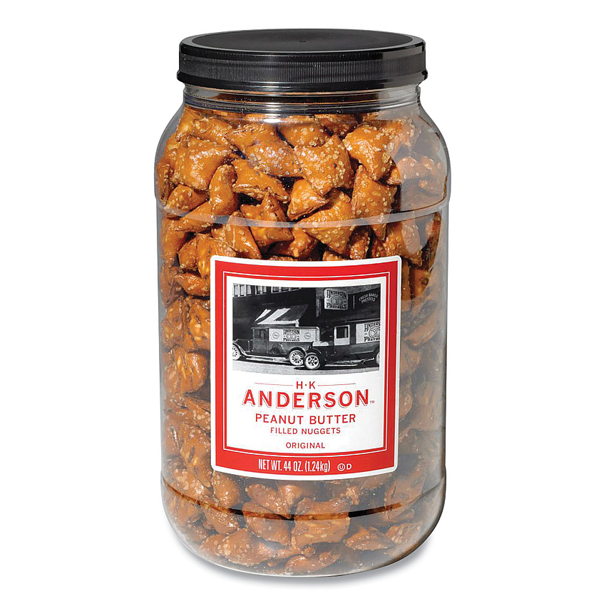 HK Anderson Peanut Butter Filled Pretzel Nuggets, 44 oz Canister (APB7543670105)