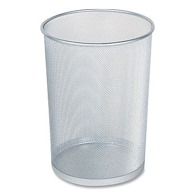 Rubbermaid Commercial Steel Mesh Wastebasket, 5 gal, Steel Mesh, Silver (RCPWMB20SLV)