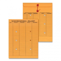 Universal Light Brown Kraft String/Button Interoffice Envelope, #97, Two-Sided Five-Column Format, 10 x 13, Light Brown Kraft, 100/Box (63568)