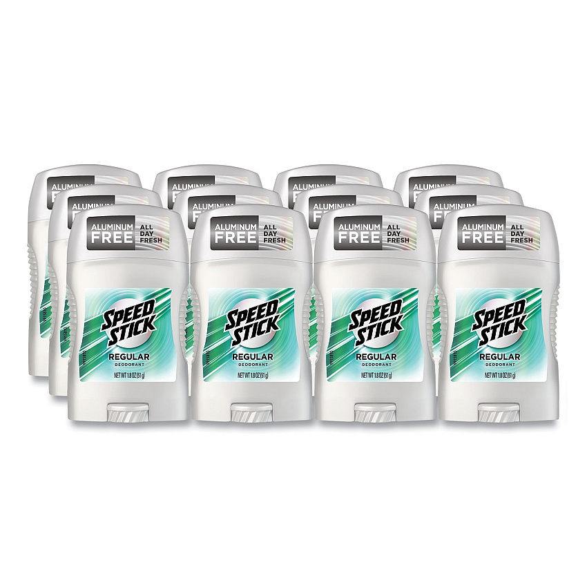 Speed Stick Deodorant, Regular Scent, 1.8 oz, White, 12/Carton (CPC94020)