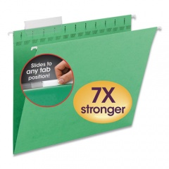 Smead TUFF Hanging Folders with Easy Slide Tab, Letter Size, 1/3-Cut Tabs, Green, 18/Box (64042)