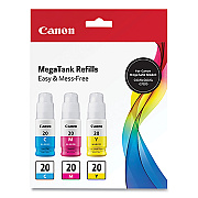 Canon 3394C003 (GI-20) Ink, Cyan/Magenta/Yellow