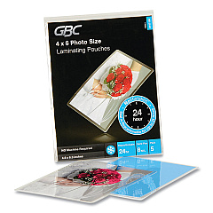 GBC SelfSeal NoMistakes Repositionable Self-Adhesives, 8 mil, 4.6" x 6.3", Gloss Clear, 5/Pack (GBC3747199)
