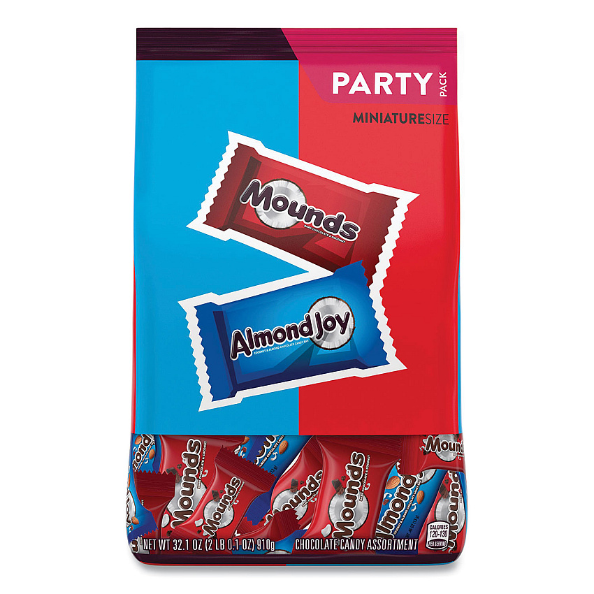 Hershey's Almond Joy and Mounds Chocolate Miniature Size Party Pack, 32.1 oz Bag, Approximately 63 Pieces (HRS99981)