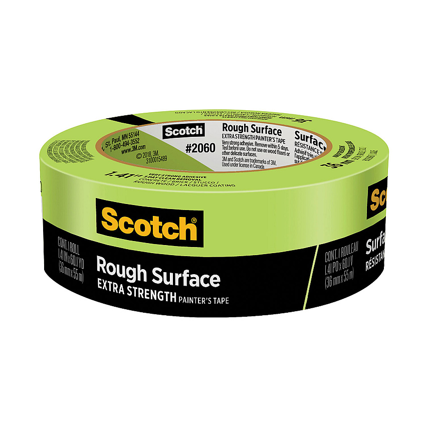 Scotch Rough Surface Extra Strength Painter's Tape, 3" Core, 1.41" x 60.1 yds, Green (MMM206036AP)