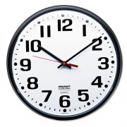 AbilityOne 6645013897944 SKILCRAFT Slimline Quartz Wall Clock, 12.75" Overall Diameter, Black Case, 1 AA (sold separately)