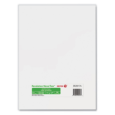 Xerox Revolution NeverTear, 5 mil, 11 x 17, Smooth White, 100/Pack (XER3R20174)