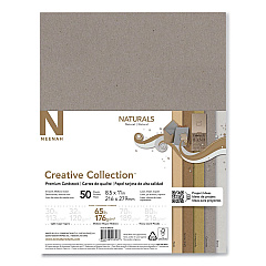 Neenah Creative Collection Premium Cardstock, 65 lb Cover Weight, 8.5 x 11, Assorted Naturals, 50/Pack (NEE99316MA)