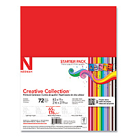 Neenah Creative Collection Premium Cardstock, 65 lb Cover Weight, 8.5 x 11, Assorted Starter Pack, 72/Pack (4640702)