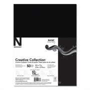 Neenah Creative Collection Premium Cardstock, 65 lb Cover Weight, 8.5 x 11, Black, 50/Pack (91333)