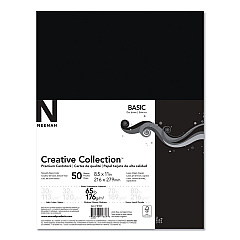 Neenah Creative Collection Premium Cardstock, 65 lb Cover Weight, 8.5 x 11, Black, 50/Pack (NEE91333)
