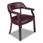 Office Star Products Products Work Smart Traditional Vinyl Guest Chair, 25.5" x 24" x 30.75", Jamestown Oxblood Seat, Jamestown Oxblood Back, Mahogany Base (TV230JT4)