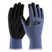 G-Tek GP Nitrile-Coated Nylon Gloves, Large, Blue/Black, 12 Pairs (34500L)