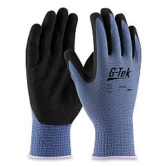 G-Tek GP Nitrile-Coated Nylon Gloves, Large, Blue/Black, 12 Pairs (PID34500L)