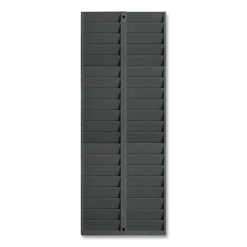 Pyramid Technologies Time Card Rack, 40 Pockets, Plastic, Light Gray (PTI5004)