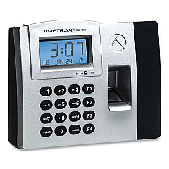 Pyramid Technologies TimeTrax Elite Biometric Time Clock, 50 Employees, Black (PTITTELITEEK)