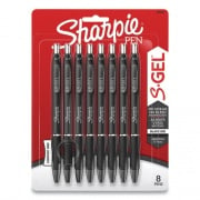 Sharpie High-Performance Gel Pen, Retractable, Medium 0.7 mm, Black Ink, Black Barrel, 8/Pack (2096139)