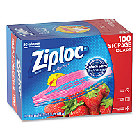 Ziploc Seal Top Bags, Quart, 7.44" x 7", Clear, 100/Box (SJN316962)