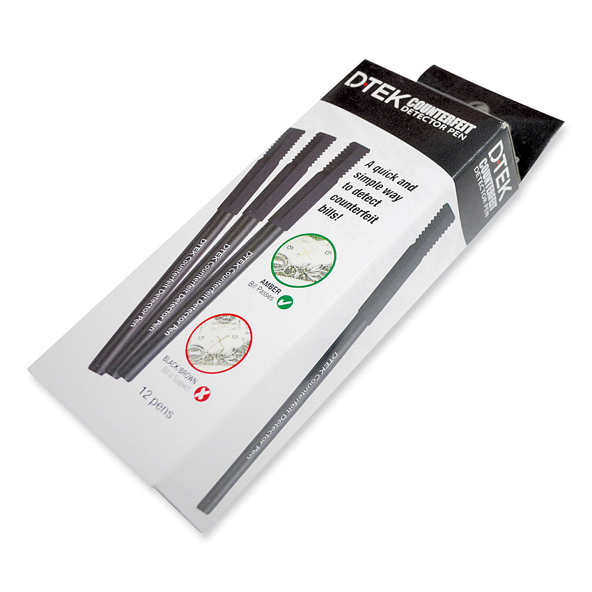 CONTROLTEK DTEK Counterfeit Detector Pens, U.S. Currency, 12/Pack (CNK560507)