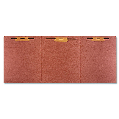AbilityOne 7530014840001, SKILCRAFT Tri-Fold Classification Folder, 1 Fastener, Letter Size, Red Exterior, 10/Pack