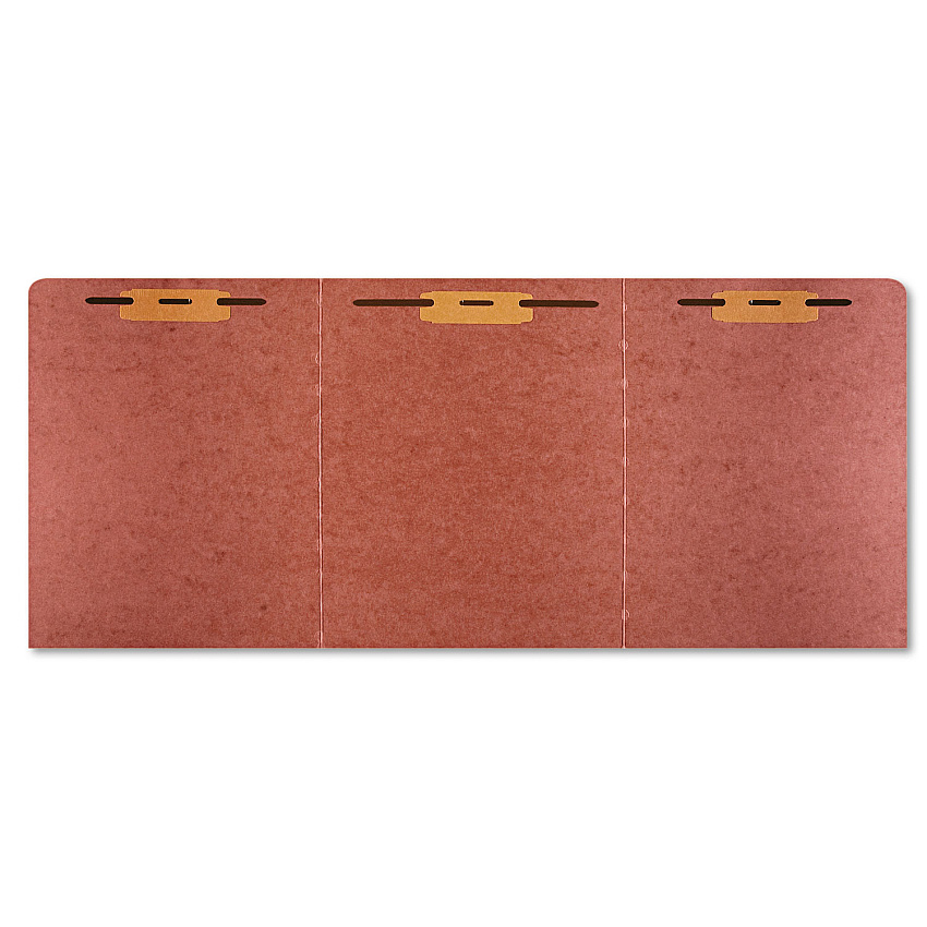AbilityOne 7530014840001, SKILCRAFT Tri-Fold Classification Folder, 1 Fastener, Letter Size, Red Exterior, 10/Pack