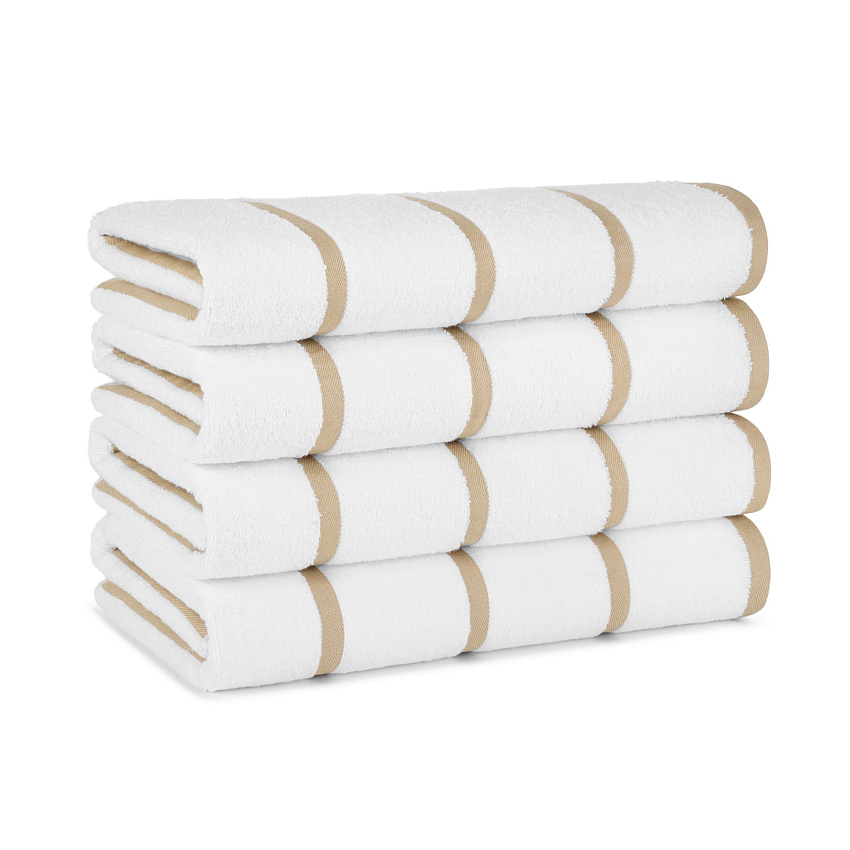 Las Rayas Beach Towel 30x60 Beige, Pack Of 4 (PNP-BT-HS3060-15BG)