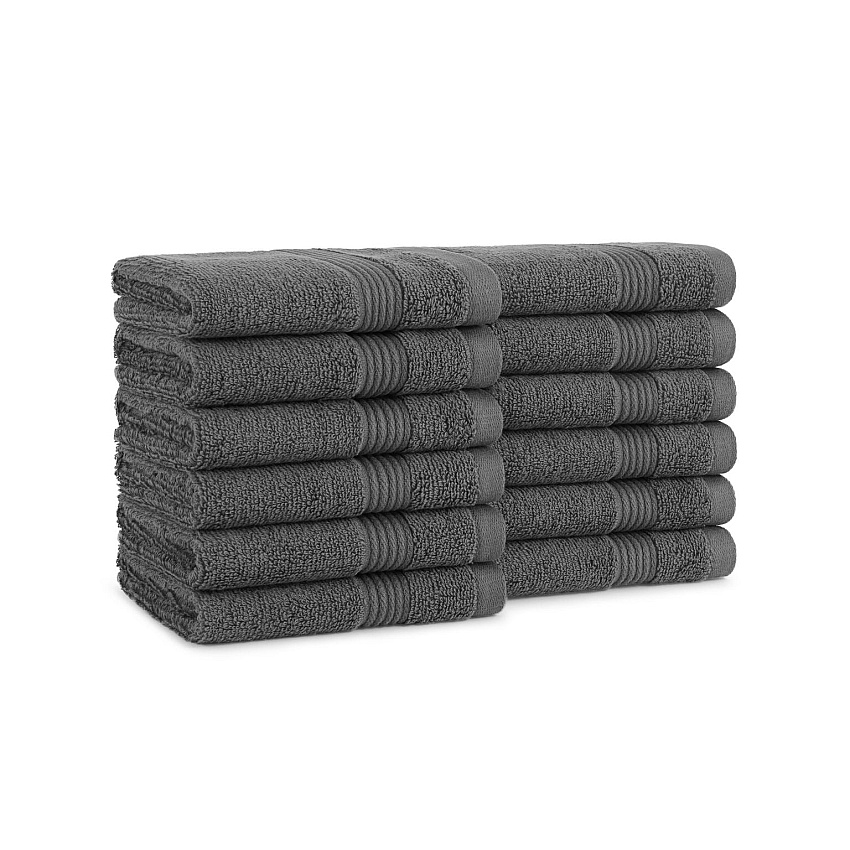 Host & Home Washcloth 13x13 Dark Grey, Case Of 60 (WC-HH-1313-DG-CS)