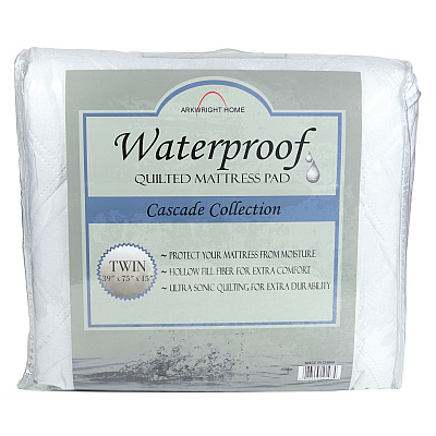 Cascade Waterproof Mattress Pads - Twin, Case Of 12 (MP-WP-TW-CS)
