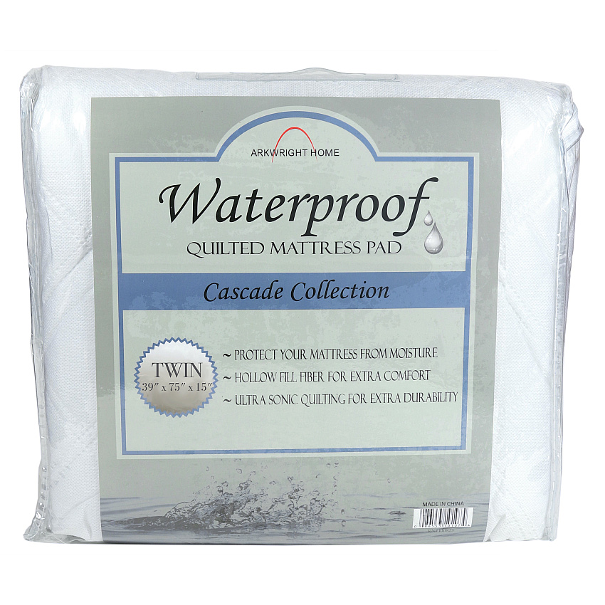 Cascade Waterproof Mattress Pads - Twin, Case Of 12 (MP-WP-TW-CS)
