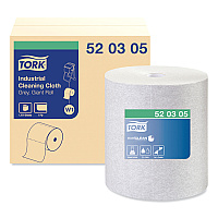 Tork Industrial Cleaning Cloths, 1-Ply, 12.6 x 13.3, Gray, 1,050 Wipes/Roll (TRK520305)