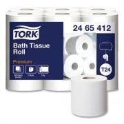 Tork Premium Poly-Pack Bath Tissue, Septic Safe, 2-Ply, White, 400 Sheets/Roll, 12 Rolls/Pack, 4 Packs/Carton (2465412)