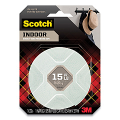 Scotch Permanent High-Density Foam Mounting Tape, Holds Up to 15 lbs, 1 x 125, White (MMM314SMED)