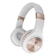 Morpheus 360 SERENITY Stereo Wireless Headphones with Microphone, 3 ft Cord, White/Rose Gold (HP5500R)