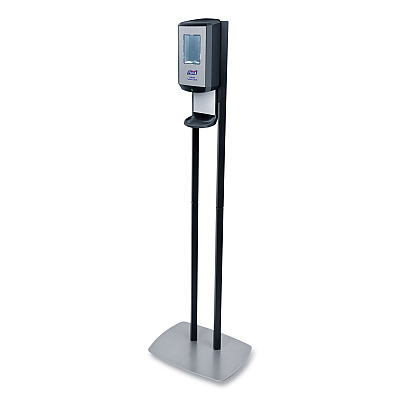 PURELL CS8 Hand Sanitizer Floor Stand with Dispenser, 1,200 mL, 13.5 x 5 x 28.5, Graphite (GOJ7418DS)