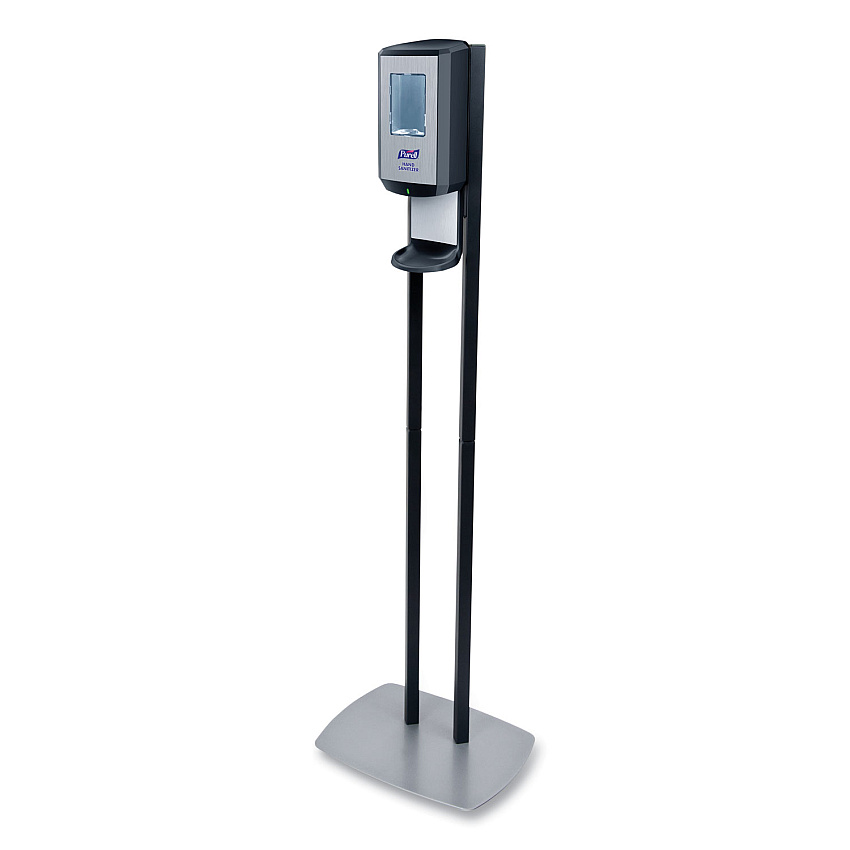 PURELL CS8 Hand Sanitizer Floor Stand with Dispenser, 1,200 mL, 13.5 x 5 x 28.5, Graphite (GOJ7418DS)