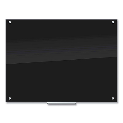 U Brands Glass Dry Erase Board, 47 x 35, Black Surface (UBR171U0001)