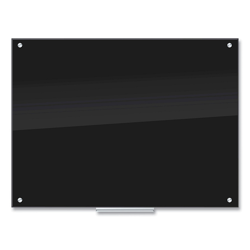 U Brands Glass Dry Erase Board, 47 x 35, Black Surface (UBR171U0001)