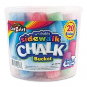 Cra-Z-Art Washable Sidewalk Jumbo Chalk in Storage Bucket with Lid and Handle, 12.63", 20 Assorted Colors (108076)