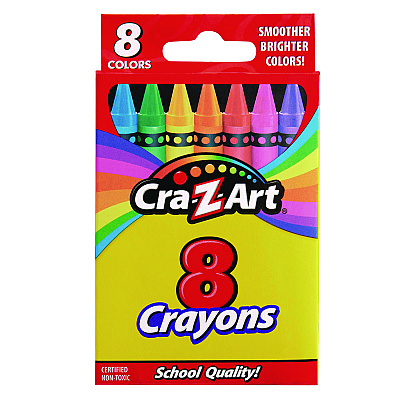 Cra-Z-Art Crayons, 8 Assorted Colors, 8/Pack (CZA1021248)